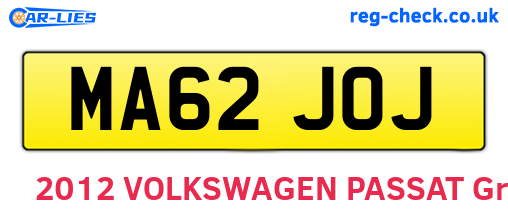 MA62JOJ are the vehicle registration plates.