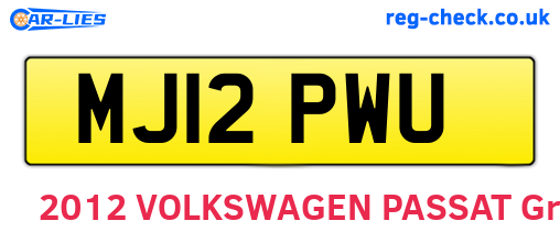 MJ12PWU are the vehicle registration plates.