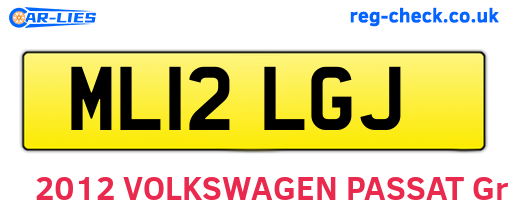 ML12LGJ are the vehicle registration plates.