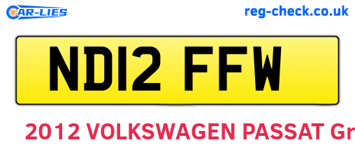 ND12FFW are the vehicle registration plates.