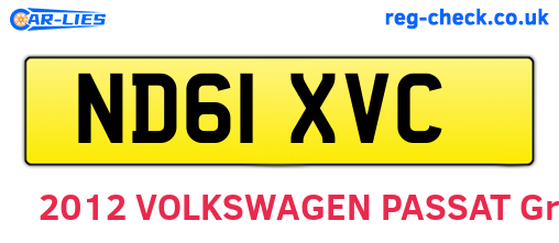 ND61XVC are the vehicle registration plates.