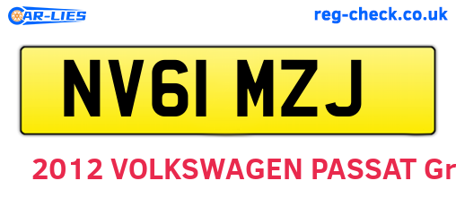 NV61MZJ are the vehicle registration plates.