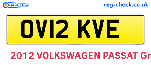 OV12KVE are the vehicle registration plates.