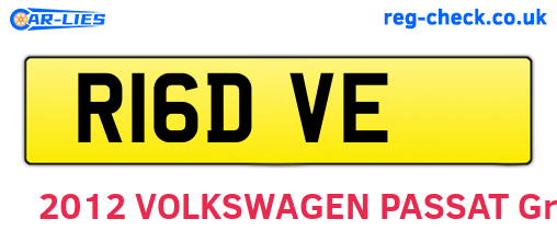 R16DVE are the vehicle registration plates.