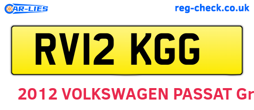 RV12KGG are the vehicle registration plates.