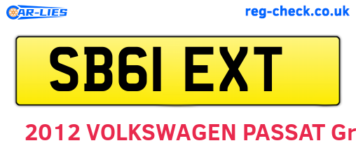 SB61EXT are the vehicle registration plates.