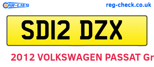 SD12DZX are the vehicle registration plates.