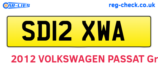 SD12XWA are the vehicle registration plates.