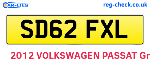 SD62FXL are the vehicle registration plates.