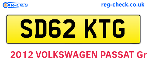 SD62KTG are the vehicle registration plates.