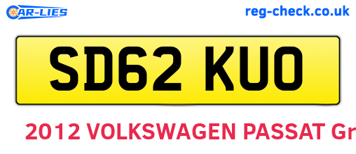 SD62KUO are the vehicle registration plates.
