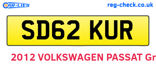 SD62KUR are the vehicle registration plates.