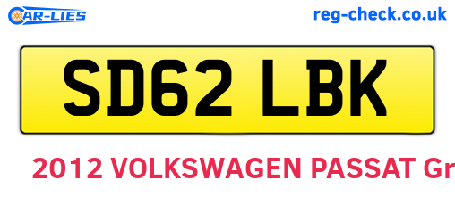 SD62LBK are the vehicle registration plates.