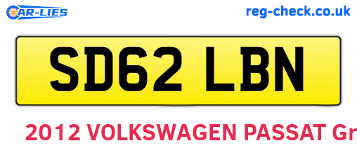 SD62LBN are the vehicle registration plates.