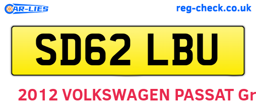 SD62LBU are the vehicle registration plates.