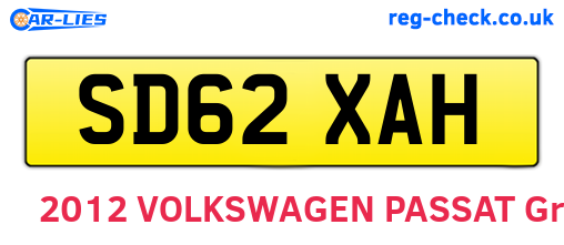 SD62XAH are the vehicle registration plates.