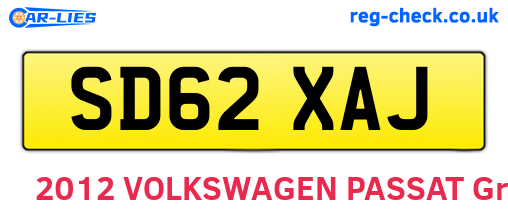 SD62XAJ are the vehicle registration plates.
