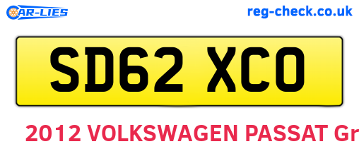 SD62XCO are the vehicle registration plates.