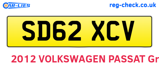 SD62XCV are the vehicle registration plates.