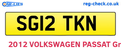 SG12TKN are the vehicle registration plates.
