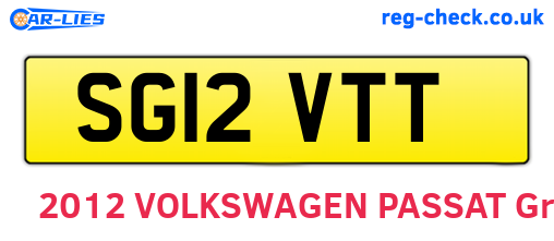 SG12VTT are the vehicle registration plates.