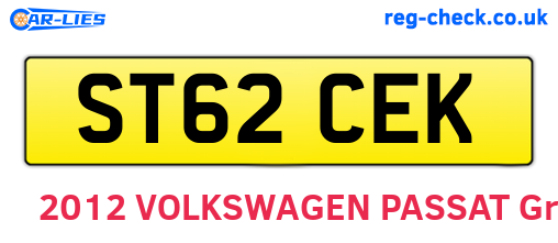 ST62CEK are the vehicle registration plates.