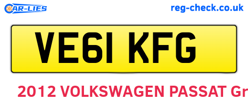 VE61KFG are the vehicle registration plates.
