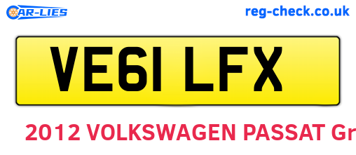 VE61LFX are the vehicle registration plates.