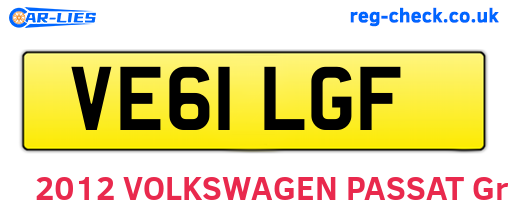 VE61LGF are the vehicle registration plates.