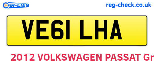 VE61LHA are the vehicle registration plates.