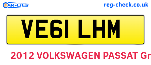 VE61LHM are the vehicle registration plates.