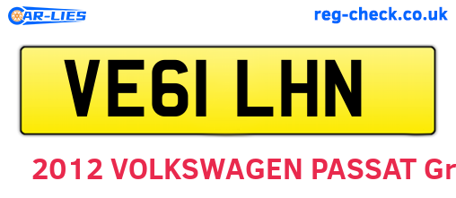 VE61LHN are the vehicle registration plates.