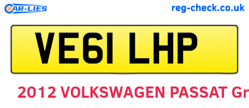 VE61LHP are the vehicle registration plates.