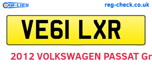 VE61LXR are the vehicle registration plates.
