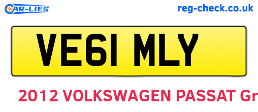 VE61MLY are the vehicle registration plates.