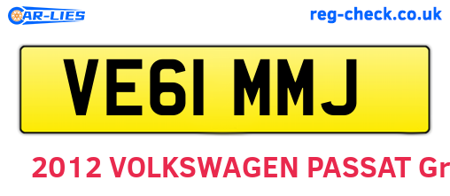 VE61MMJ are the vehicle registration plates.
