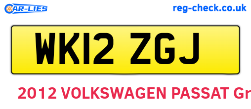 WK12ZGJ are the vehicle registration plates.