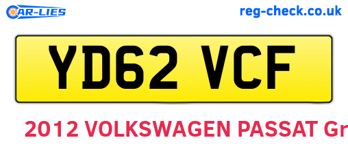 YD62VCF are the vehicle registration plates.