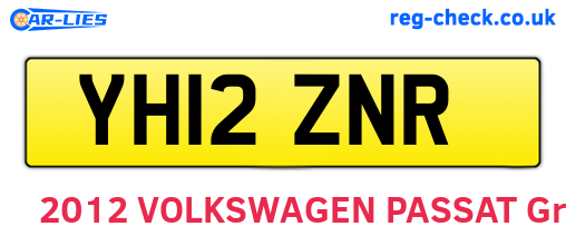 YH12ZNR are the vehicle registration plates.