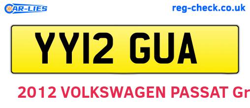 YY12GUA are the vehicle registration plates.