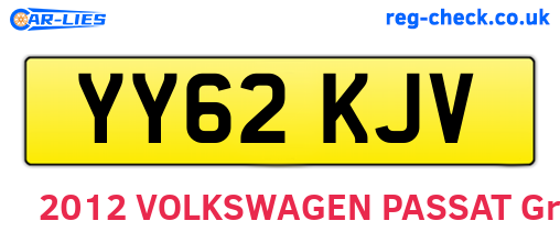 YY62KJV are the vehicle registration plates.