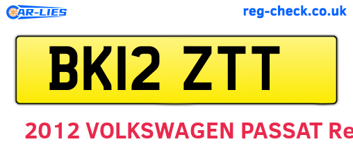 BK12ZTT are the vehicle registration plates.
