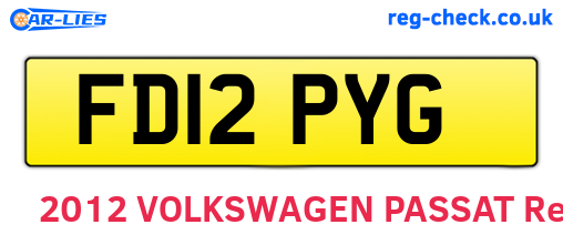FD12PYG are the vehicle registration plates.
