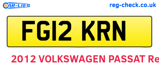 FG12KRN are the vehicle registration plates.