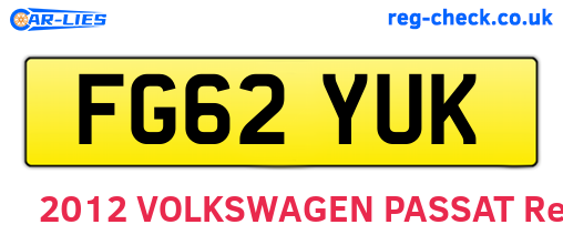 FG62YUK are the vehicle registration plates.
