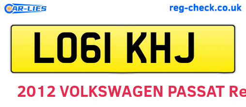 LO61KHJ are the vehicle registration plates.