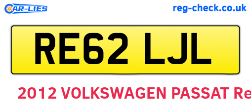 RE62LJL are the vehicle registration plates.