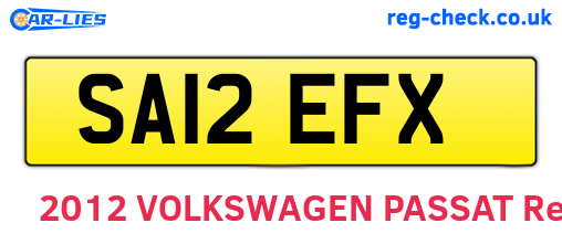 SA12EFX are the vehicle registration plates.