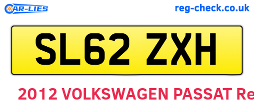 SL62ZXH are the vehicle registration plates.