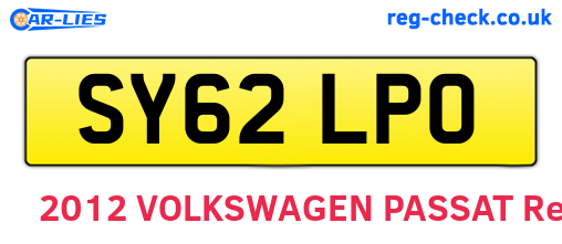 SY62LPO are the vehicle registration plates.